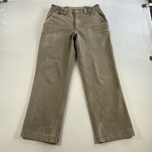 Duluth Trading Co Mens Size 32x30 Flex Fire Hose Fleece Lined Brown Cargo Pants